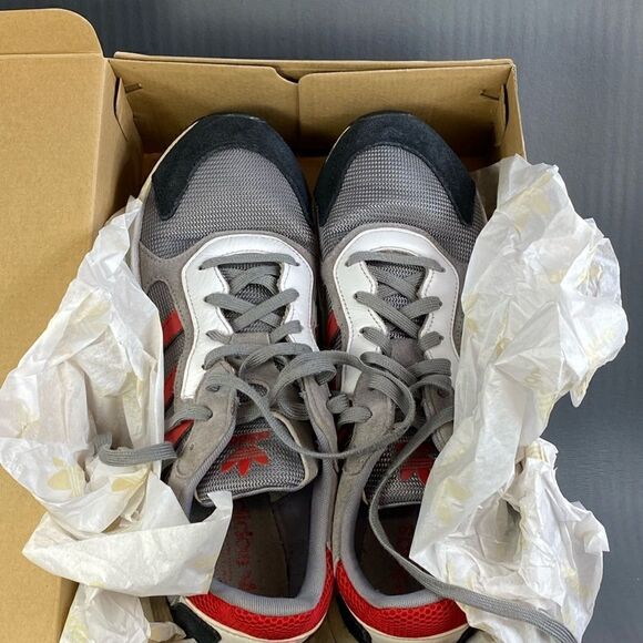 adidas Tresc Run Grey Scarlet Core Black sneaker shoes mens size 13 - Picture 9 of 10